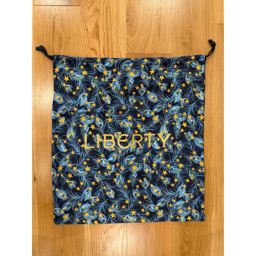 London Liberty Holiday 2026 Large Drawstring Bag in Festive Plume Print